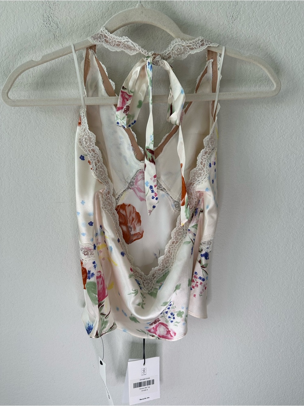 Reformation Monica Silk Top Ivory Etude SZ S NWT - Picture 5 of 5